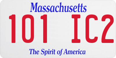 MA license plate 101IC2