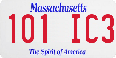 MA license plate 101IC3