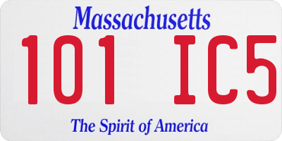 MA license plate 101IC5