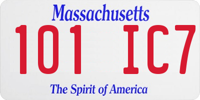 MA license plate 101IC7