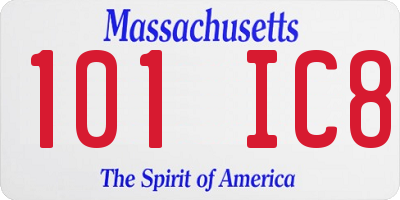 MA license plate 101IC8