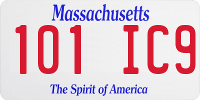 MA license plate 101IC9