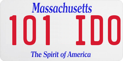 MA license plate 101ID0