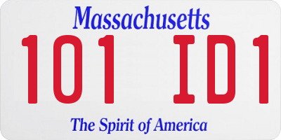 MA license plate 101ID1