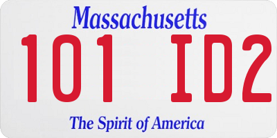 MA license plate 101ID2