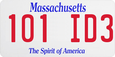 MA license plate 101ID3