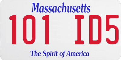 MA license plate 101ID5