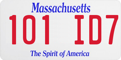 MA license plate 101ID7