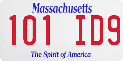 MA license plate 101ID9