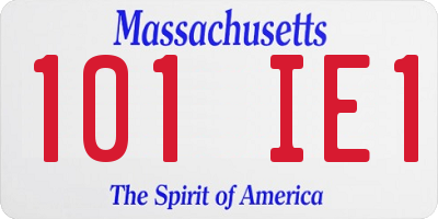 MA license plate 101IE1