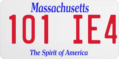 MA license plate 101IE4