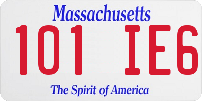 MA license plate 101IE6