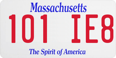 MA license plate 101IE8