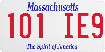 MA license plate 101IE9