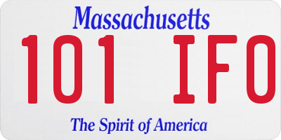 MA license plate 101IF0