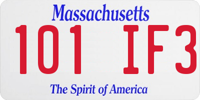 MA license plate 101IF3