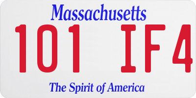 MA license plate 101IF4