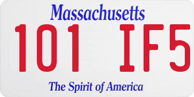 MA license plate 101IF5