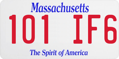 MA license plate 101IF6