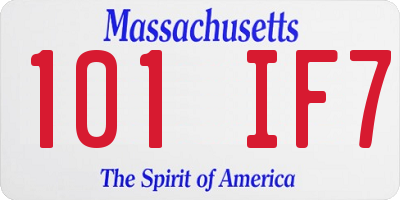 MA license plate 101IF7