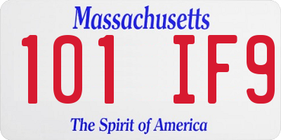 MA license plate 101IF9