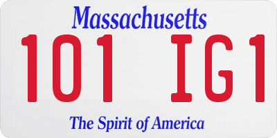 MA license plate 101IG1