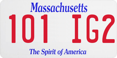 MA license plate 101IG2