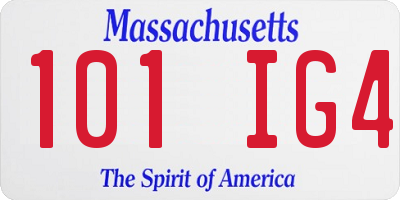 MA license plate 101IG4