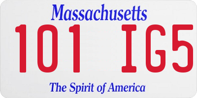 MA license plate 101IG5