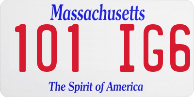 MA license plate 101IG6