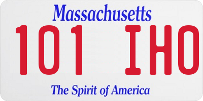 MA license plate 101IH0