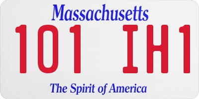 MA license plate 101IH1