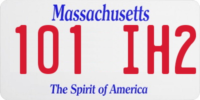 MA license plate 101IH2