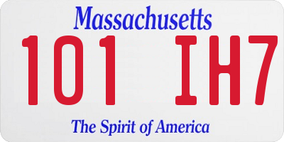 MA license plate 101IH7