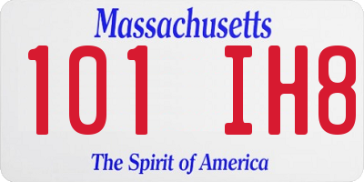 MA license plate 101IH8