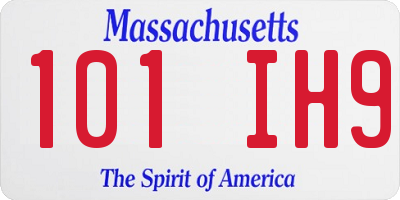 MA license plate 101IH9