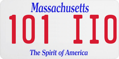 MA license plate 101II0