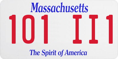 MA license plate 101II1