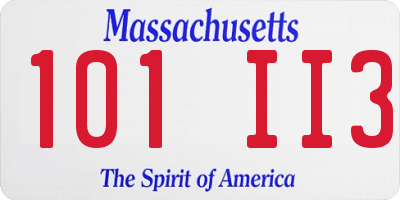 MA license plate 101II3