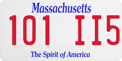 MA license plate 101II5