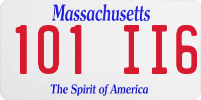 MA license plate 101II6