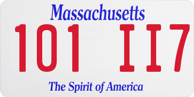 MA license plate 101II7