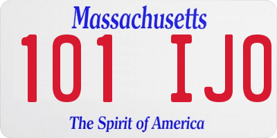 MA license plate 101IJ0