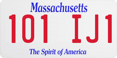 MA license plate 101IJ1