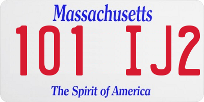 MA license plate 101IJ2