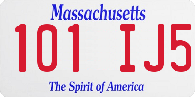 MA license plate 101IJ5