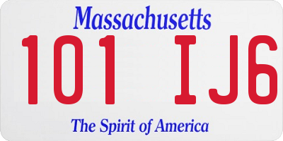 MA license plate 101IJ6