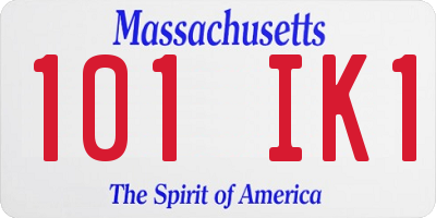 MA license plate 101IK1