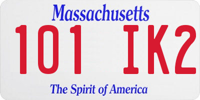 MA license plate 101IK2