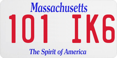 MA license plate 101IK6